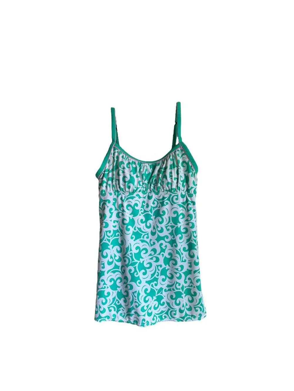 Kim Rogers | Women's White & Green One Piece Swimsuit | Size L | 0848
